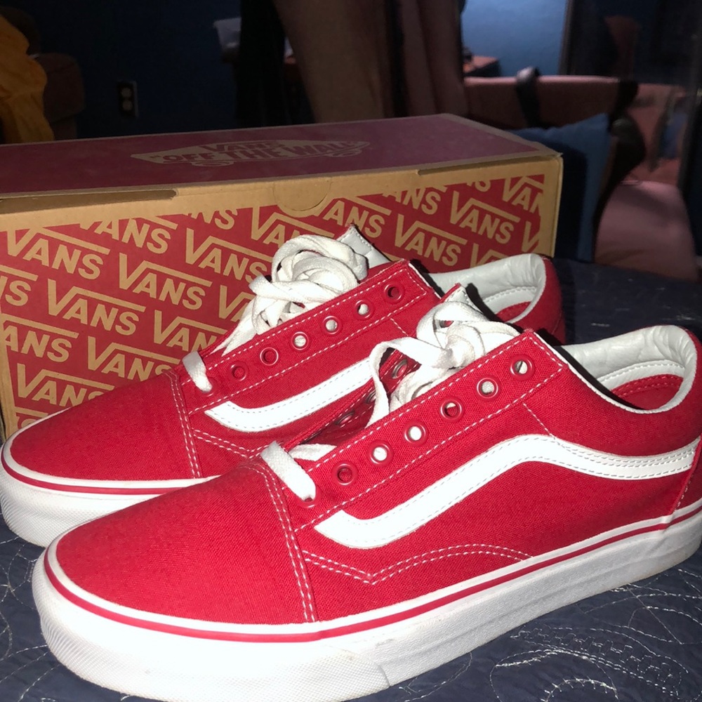 Red Old Skool Low Tops